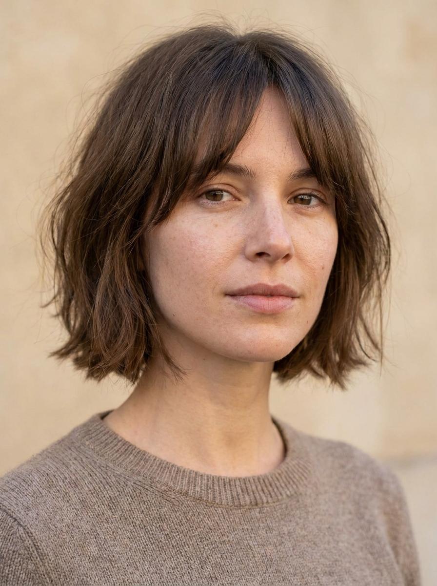Bob mit Curtain Bangs stylen - Bob Frisur stylen